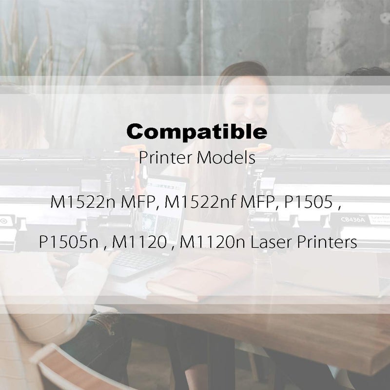 FDC Print Toner CB436A 36A Toner Cartridge Compatible for HP LaserJet M1522n M1522nf MFP P1505 P1505n M1120 M1120n Printers Ink 2,000 Pages (2-Pack ) - Image 5